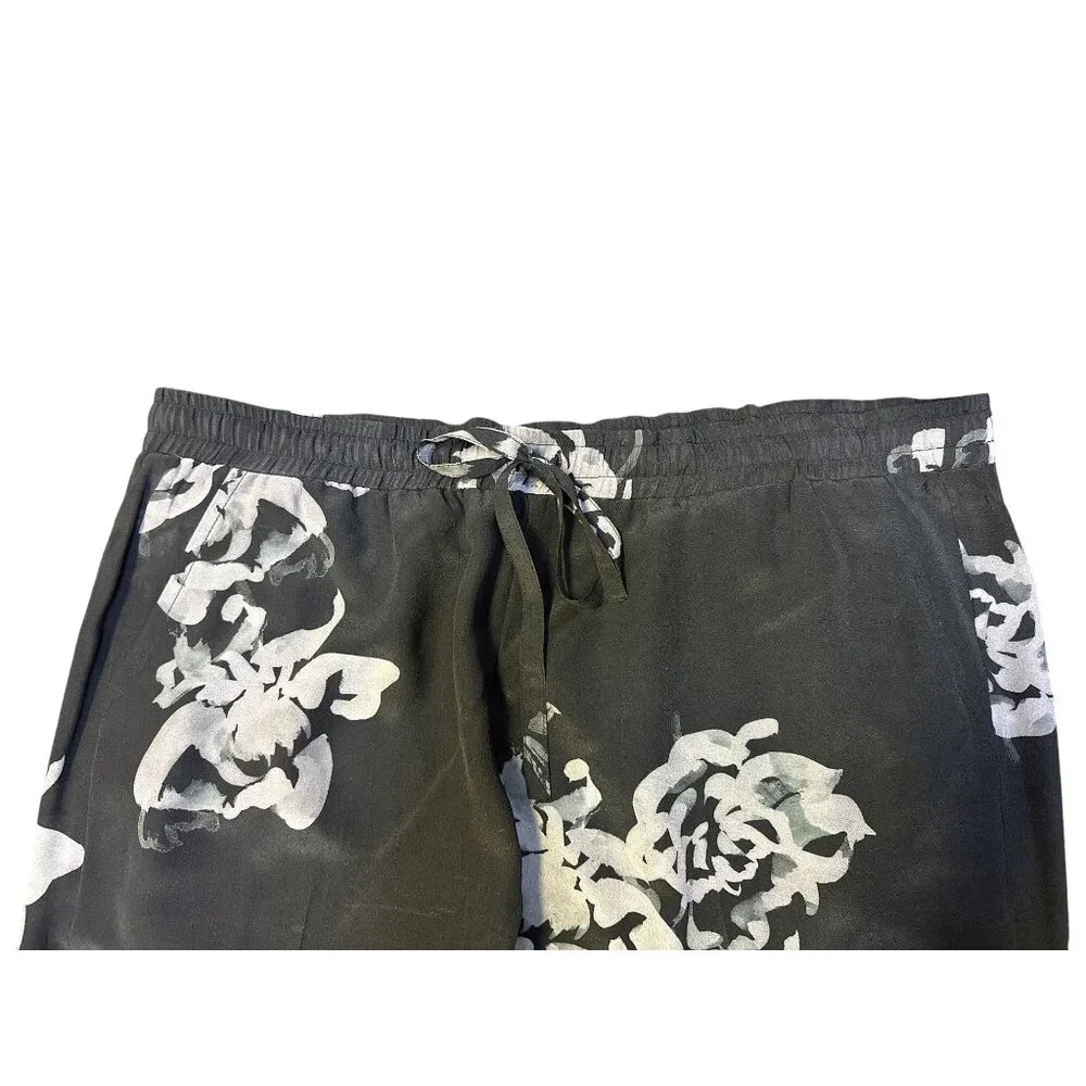 Biya by Johnny Was Silk Floral Print Black & Gray Pants Size XL - Picture 3 of 8